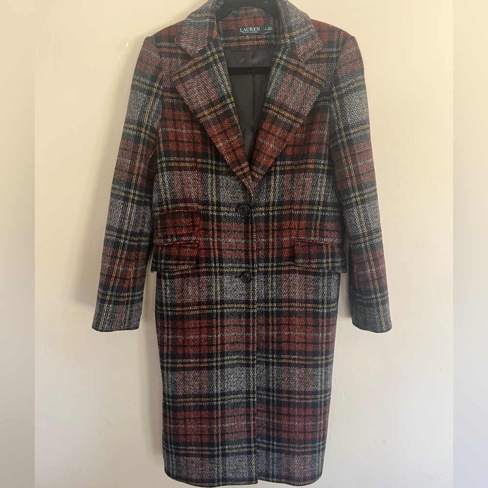 Ralph Lauren Plaid knee length coat